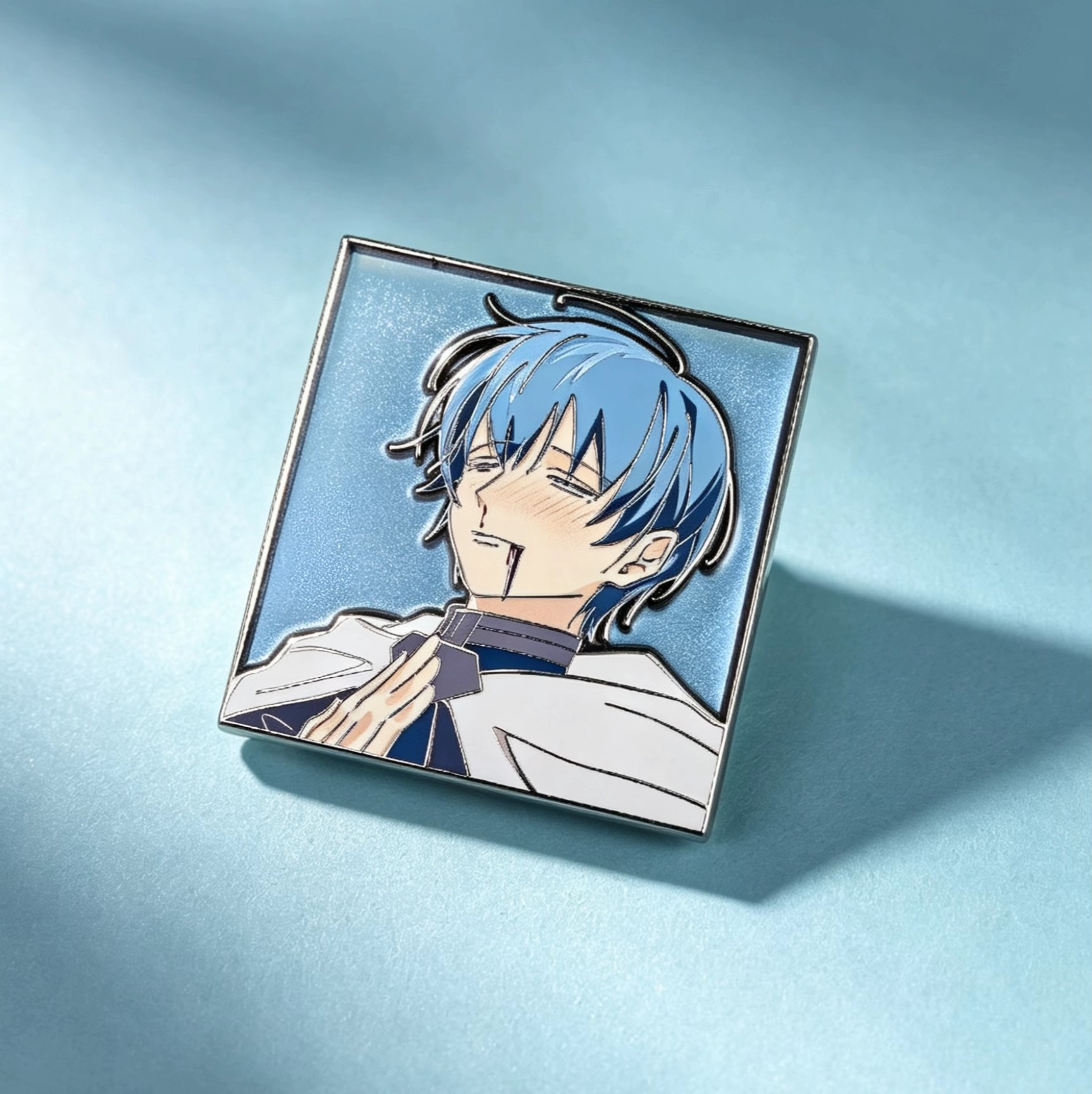 Blue Hair Anime Character Hard Enamel Pin