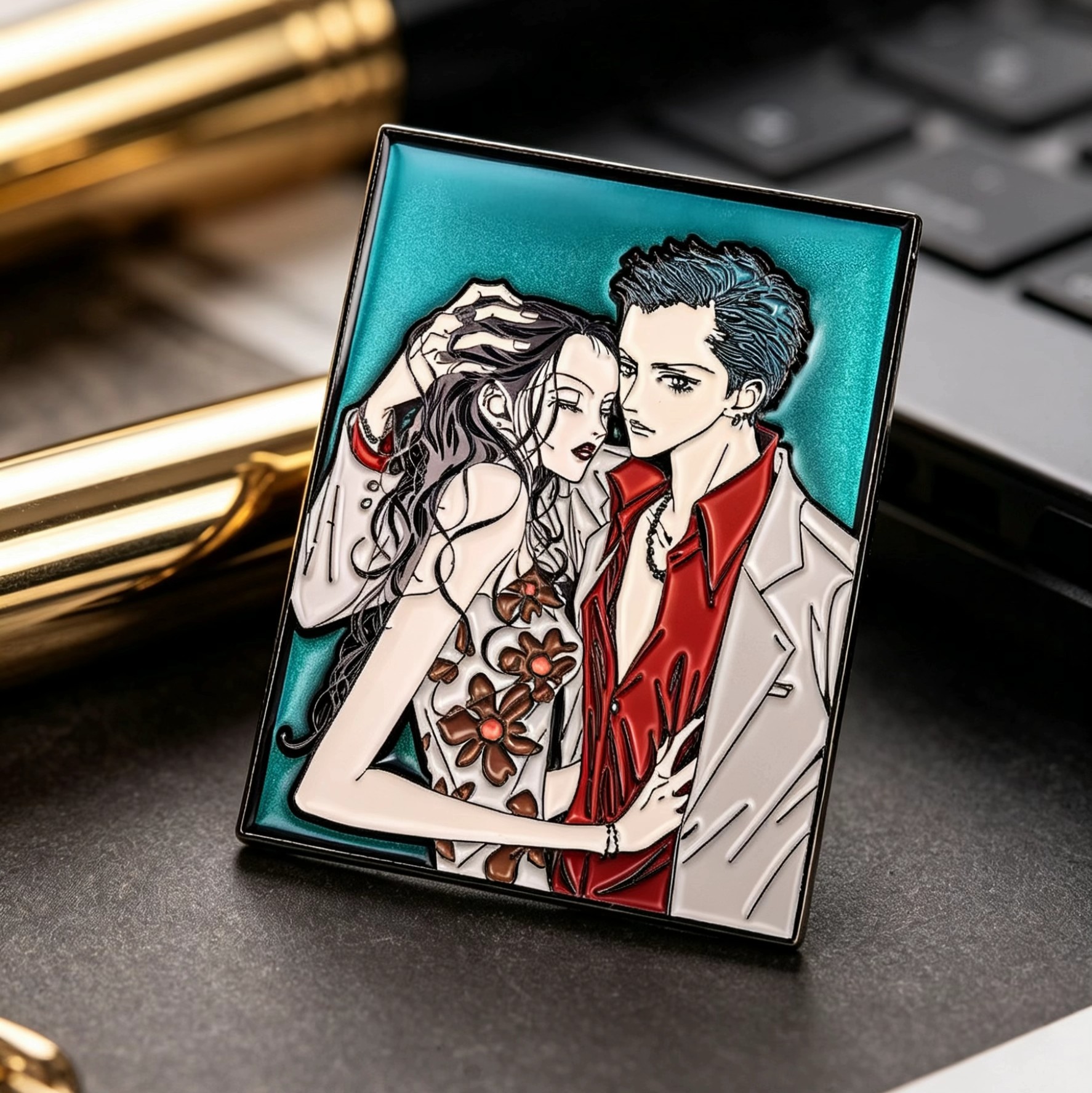 Anime Couple Soft Enamel Lapel Pin Zinc Alloy Badge