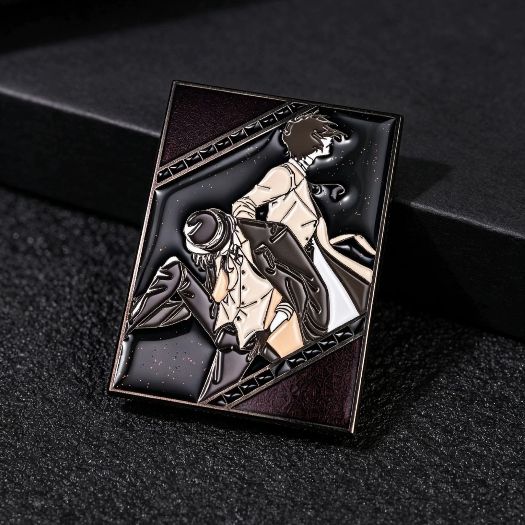 Dark Tone Anime Couple Soft Enamel Lapel Pin