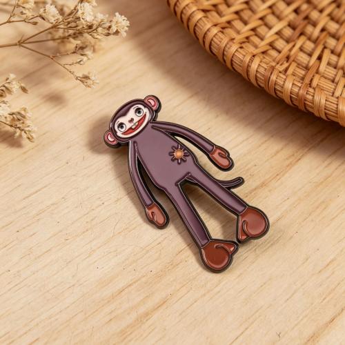 Cute Cartoon Monkey Hard Enamel Lapel Pin Zinc Alloy Badge
