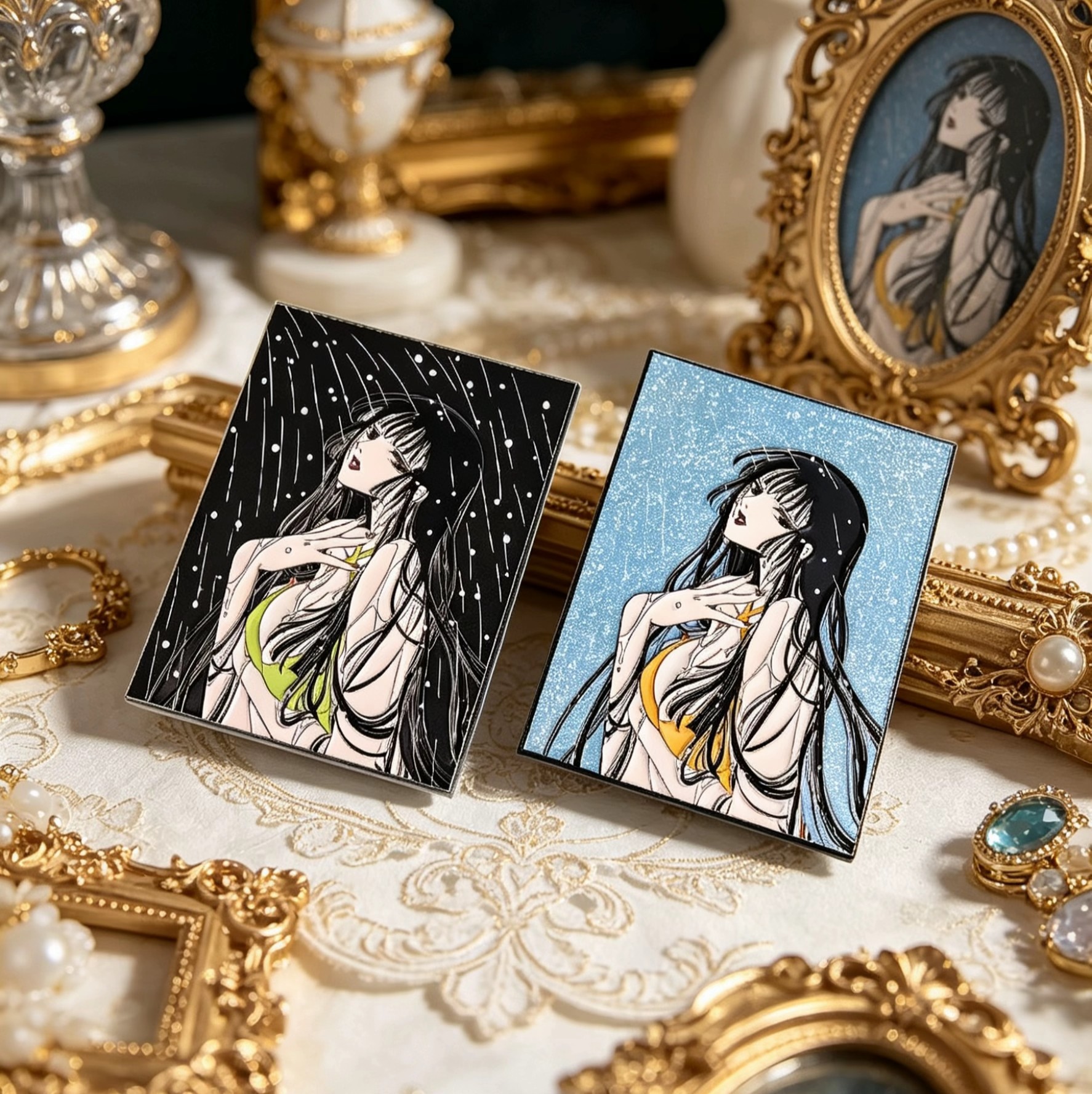 Rectangular Anime Character Imitation Enamel Metal Lapel Pin Collectible Pin