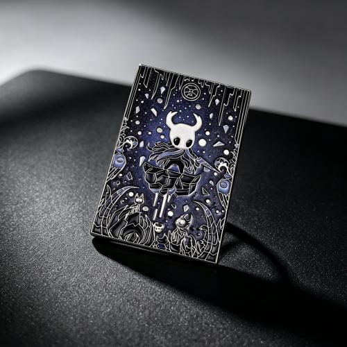 Hollow Knight Square Hard Enamel Pin Black Galaxy Pattern Anime Metal Badge